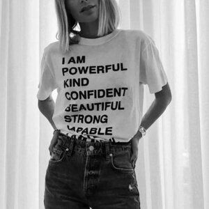 NWT Anine Bing Empowerment White Tee